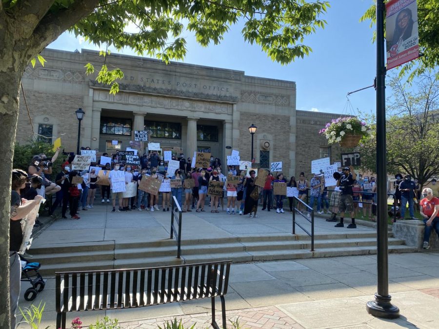 Black Lives Matter protesters marched from Tappan Square to the Post Office on June 6.