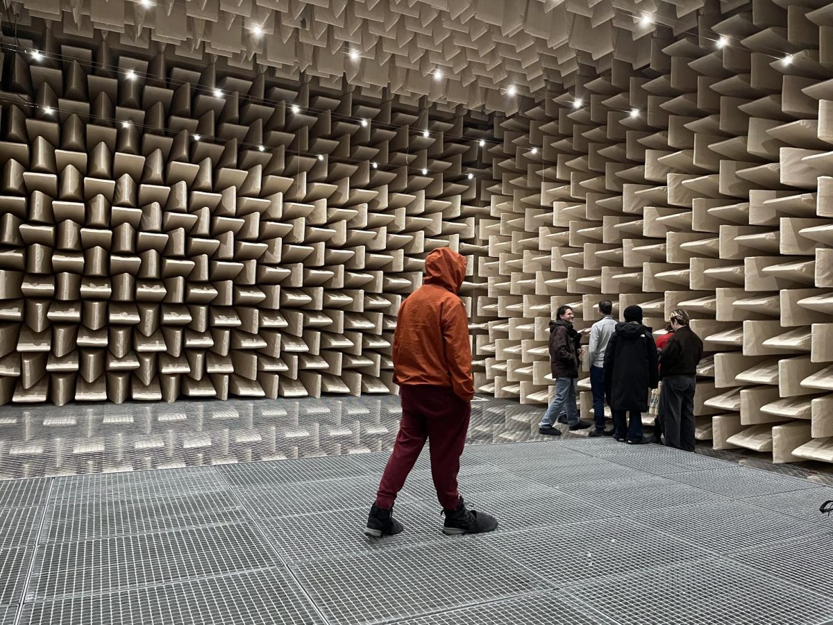 Students inside a Funkhaus studio.