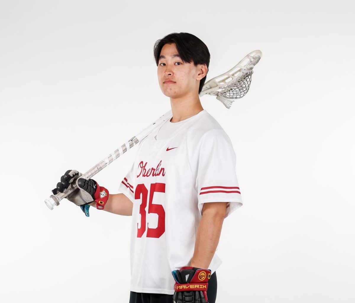 Second-year Hwaejin Chung poses at lacrosse’s media day.
